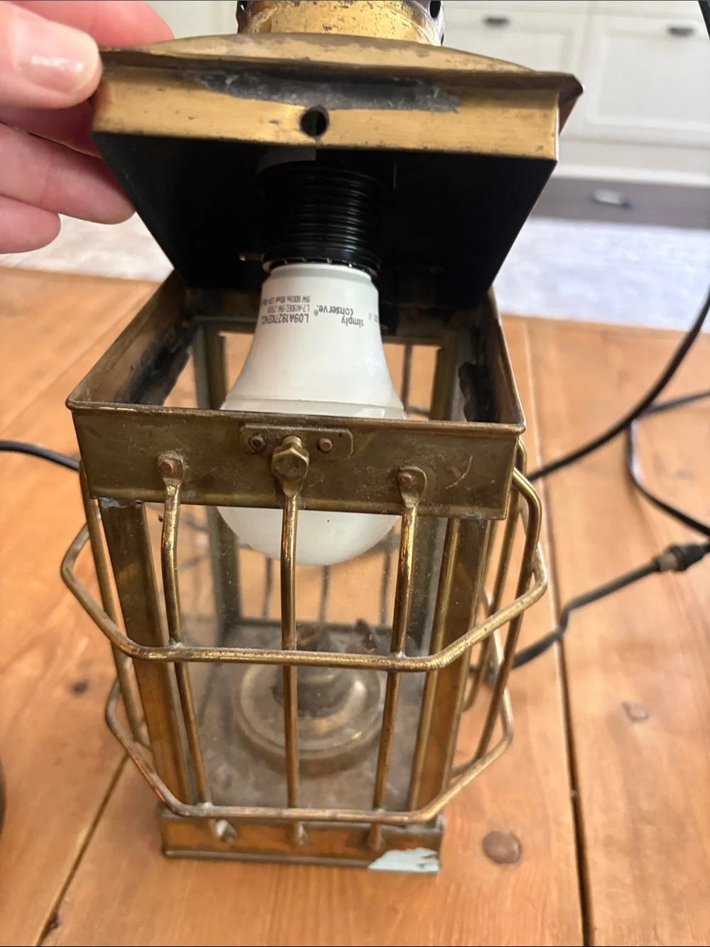 Vintage Brass Cage Lantern Pendant Lights - Gold